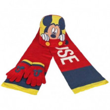 SET GORRO, BUFANDA Y GUANTES MICKEY MOUSE