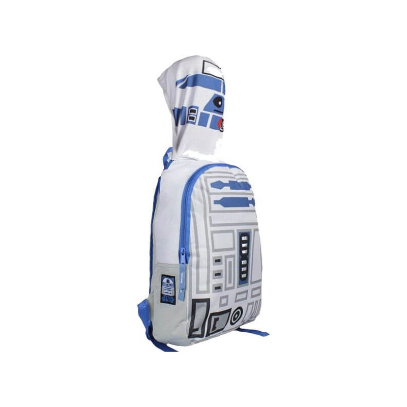 Mochila capucha invisibl r2d2 star wars 28x41x18cm hipergol
