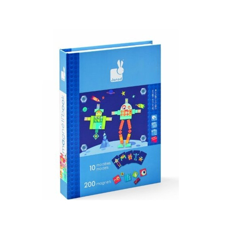 Imagen libro magnético mosaico robots
