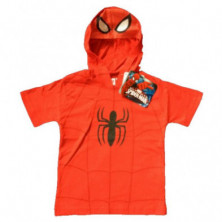 CAMISETA NIÑO SPIDERMAN LOGO CON CAPUCHA