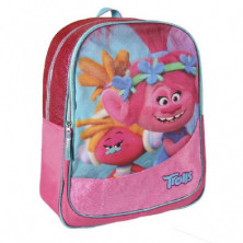 Imagen mochila escolar 31x42x13cm trolls