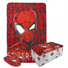 Imagen set polar plaid+slippers spiderman