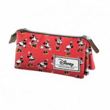 ESTUCHE TRIPLE MINNIE MOUSE ROJO