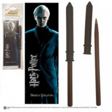 VARITA CON BOLI Y MARCAPÁGINAS DRACO MALFOY HARRY POTTER