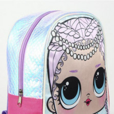 imagen 3 de mochila infantil personaje lol 25x31x10cm sirena