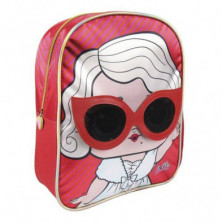 Imagen mochila infantil personaje lol 25x31x10cm roja