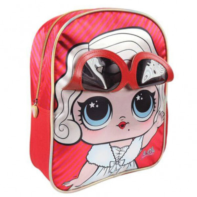 imagen 1 de mochila infantil personaje lol 25x31x10cm roja