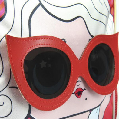 imagen 3 de mochila infantil personaje lol 25x31x10cm roja