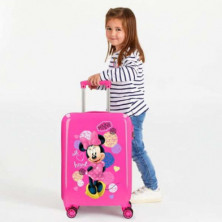 imagen 5 de maleta minnie mouse 55cm rosa disney