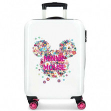 Imagen maleta minnie mouse 68cm blanca y rosa