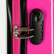 imagen 3 de maleta minnie mouse 68cm blanca y rosa