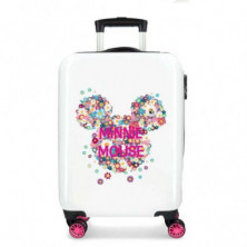 Imagen maleta minnie mouse 55cm blanca y rosa