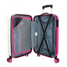 imagen 2 de maleta minnie mouse 55cm blanca y rosa