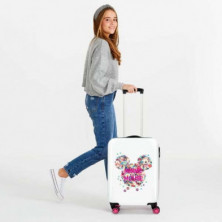 imagen 4 de maleta minnie mouse 55cm blanca y rosa