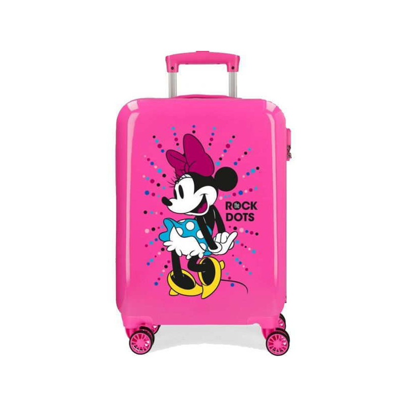 Imagen maleta minnie mouse 68cm rosa rock dots