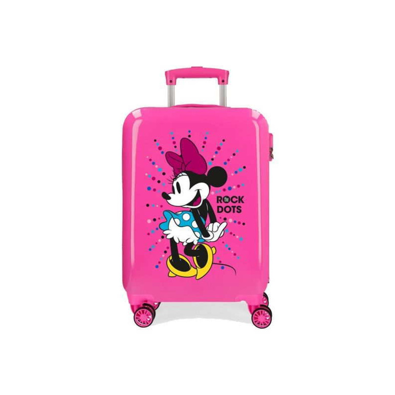 Imagen maleta minnie mouse 55cm rosa rock dots