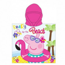 Imagen poncho playa niña peppa pig 55x110cm