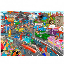 imagen 1 de puzle wacky world carrera de coches 1000 piezas