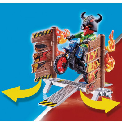 imagen 1 de stuntshow moto con muro de fuego