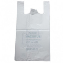 BOLSA CAMISETA 60X70 BLANCA GALGA 200 RECICL 70% 50 UNIDADES