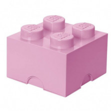 Imagen caja lego rosa en forma de bloque 18x25x25cm