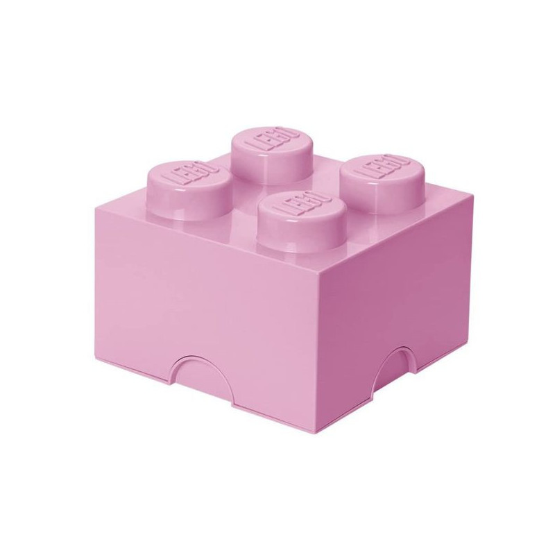 Imagen caja lego rosa en forma de bloque 18x25x25cm