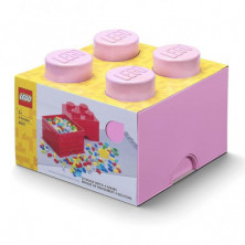 imagen 2 de caja lego rosa en forma de bloque 18x25x25cm