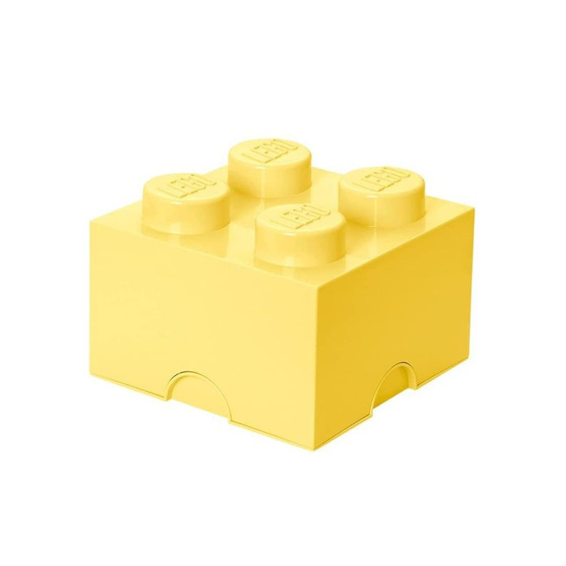 Imagen caja lego amarillo claro forma bloque 18x25x25cm