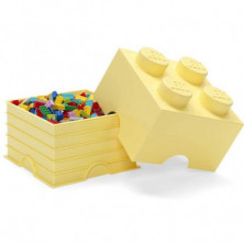 imagen 1 de caja lego amarillo claro forma bloque 18x25x25cm