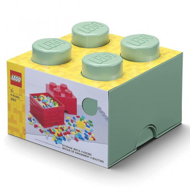 imagen 2 de caja lego verde arena forma  de bloque 18x25x25cm