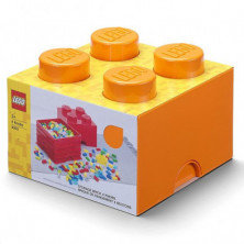 imagen 2 de caja lego naranja forma  de bloque 18x25x25cm
