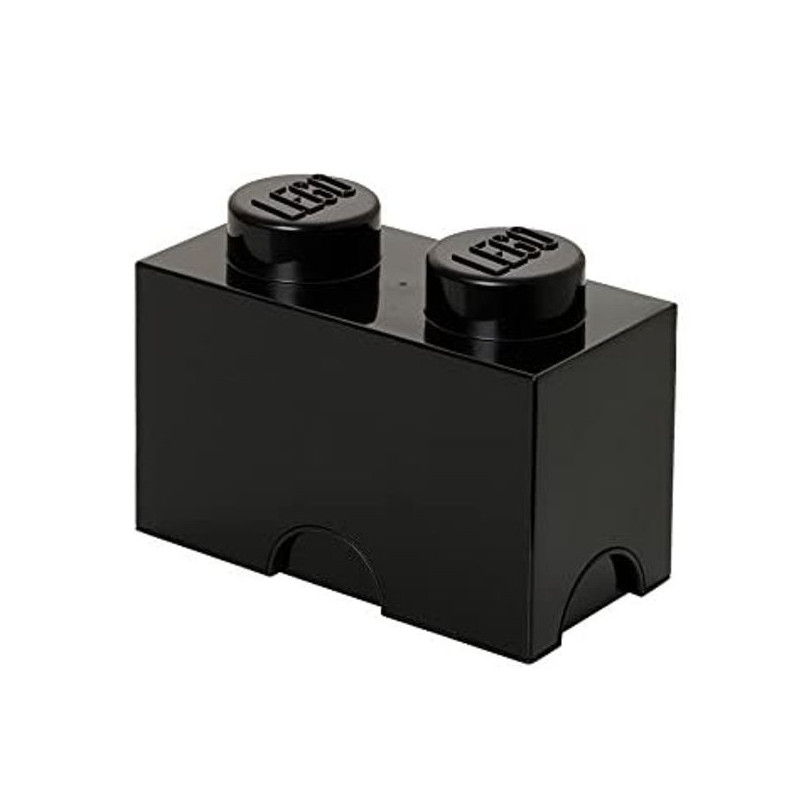 Imagen caja lego negro forma de bloque 12.5x25x18cm