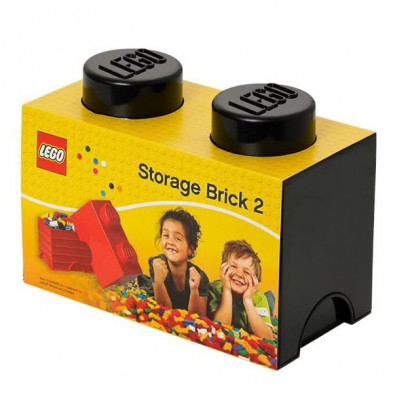 imagen 1 de caja lego negro forma de bloque 12.5x25x18cm