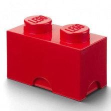 Imagen caja lego rojo forma de bloque 12.5x25x18cm