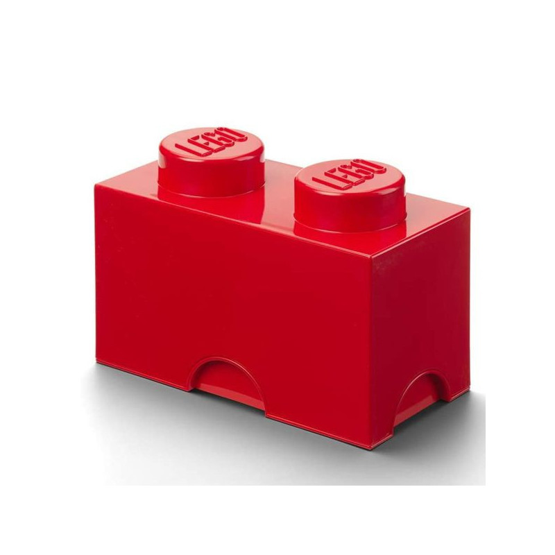 Caja lego rojo forma de bloque 12.5x25x18cm
