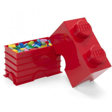 imagen 1 de caja lego rojo forma de bloque 12.5x25x18cm