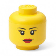 Imagen caja lego cabeza niña labios ø10.2x11.5cm mini