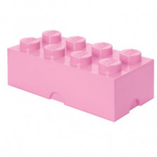 Imagen caja lego ladrillo rosa pastel 50x25x18cm