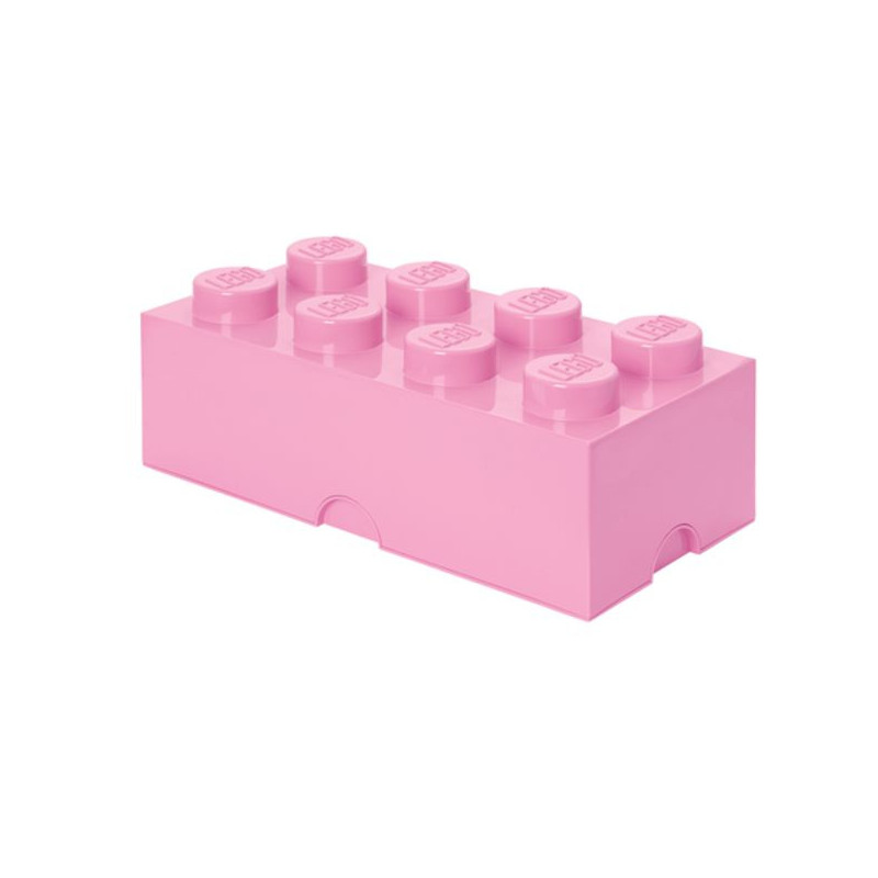 Imagen caja lego ladrillo rosa pastel 50x25x18cm
