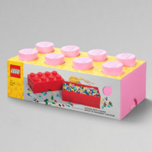 imagen 1 de caja lego ladrillo rosa pastel 50x25x18cm