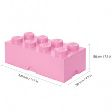 imagen 2 de caja lego ladrillo rosa pastel 50x25x18cm