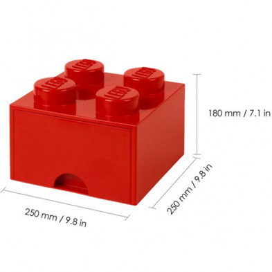 imagen 2 de caja lego ladrillo rojo 25x25x18cm drawer 4
