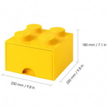 imagen 2 de caja lego ladrillo amarillo 25x25x18cm drawer 4