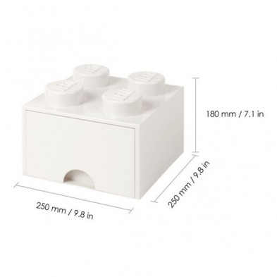 imagen 2 de caja lego ladrillo blanco 25x25x18cm drawer 4