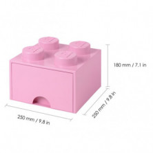 imagen 2 de caja lego ladrillo rosa 25x25x18cm drawer 4