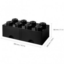 imagen 2 de caja lego ladrillo negro 50x25x18cm drawer 8