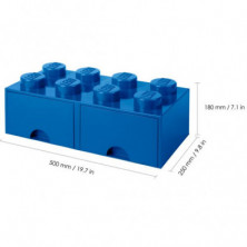 imagen 2 de caja lego ladrillo azul 50x25x18cm drawer 8