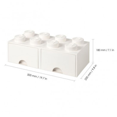 imagen 2 de caja lego ladrillo blanco 50x25x18cm drawer 8