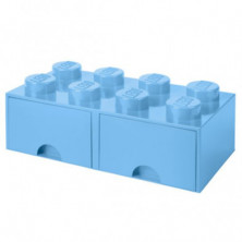Imagen caja lego ladrillo azul claro 50x25x18cm drawer 8