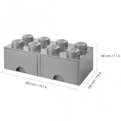 imagen 2 de caja lego ladrillo gris 50x25x18cm drawer 8